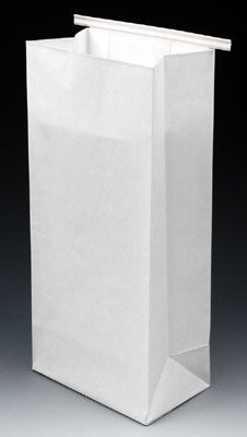 Poly-Lined Gusseted Paper Bags - White with Tabs