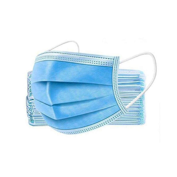 3-Ply Disposable Face Masks with Ear Loop (50 Pack, Blue)