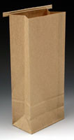 Poly Lined Gusseted Paper Bags - Kraft with Tabs